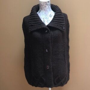 Attesa Brown Maternity Poncho Sweater L